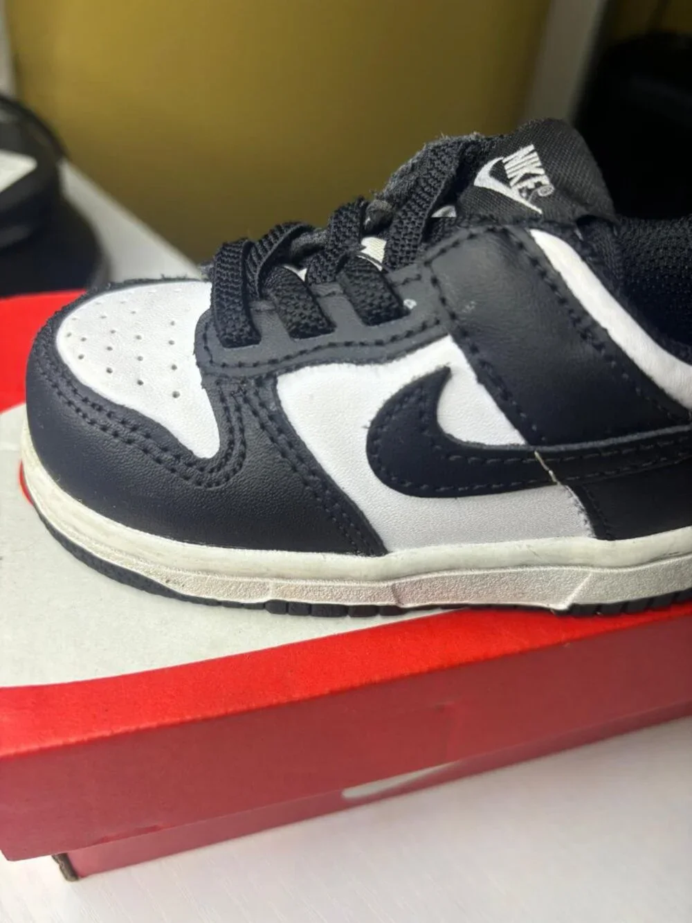 Toddler Size 5C - Nike Dunk Low Black White Leather